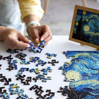 Wooden jigsaw maze puzzle The Starry Night (Vincent van Gogh)