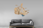 3D Canada Wooden Map Gold