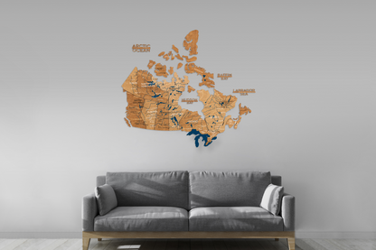 3D Canada Wooden Map Oak