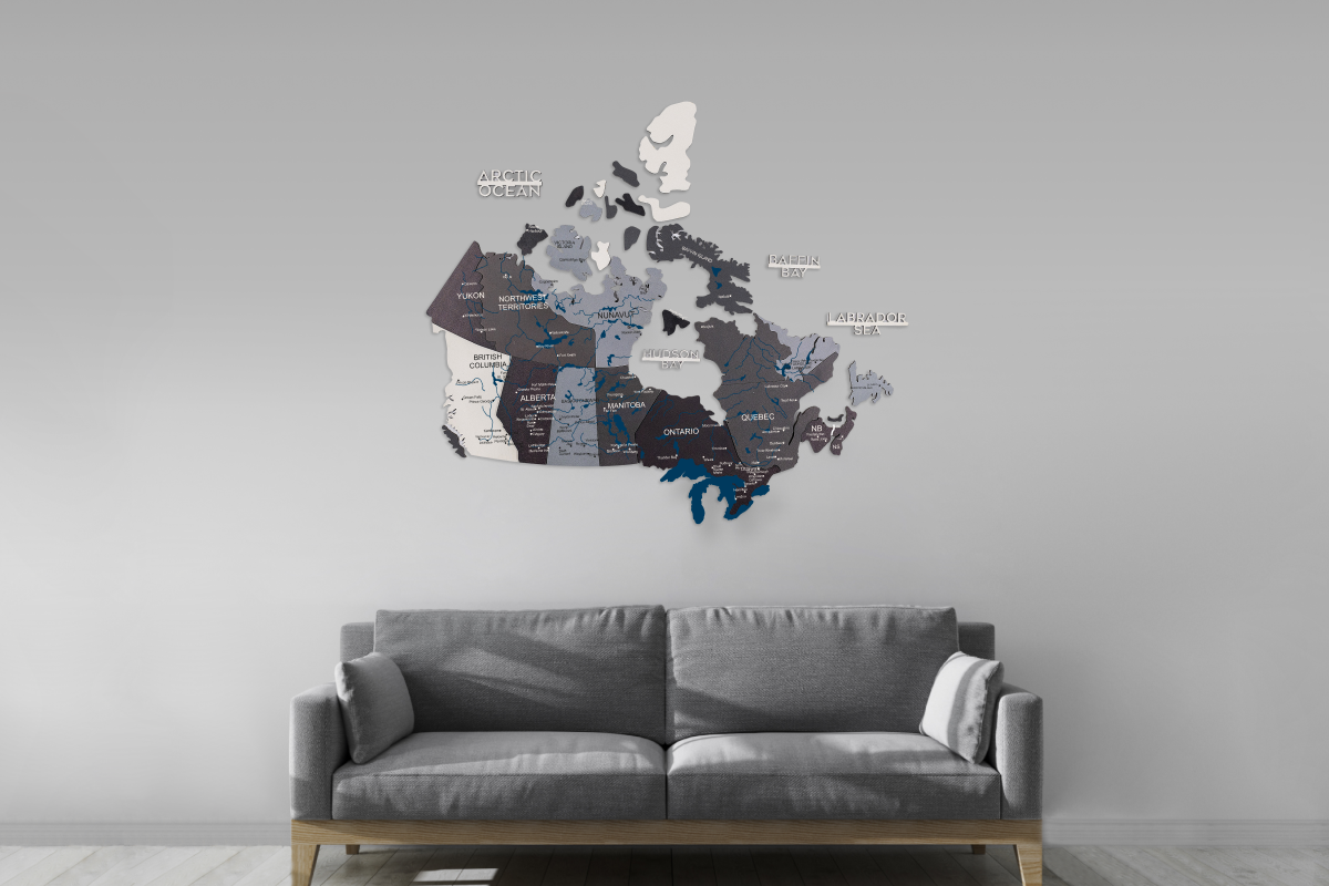 3D Canada Wooden Map Nordik