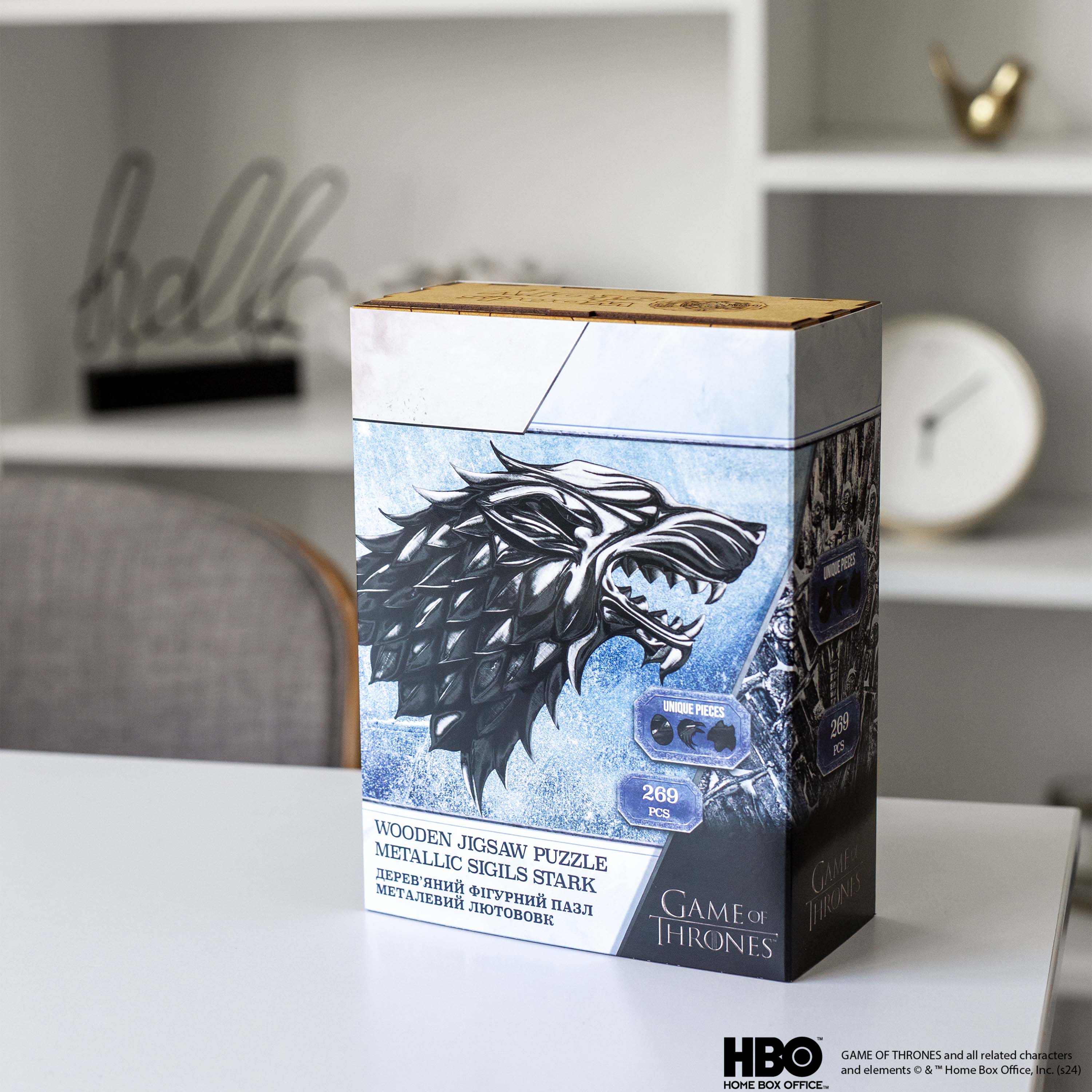 Дерев'яний пазл Гра престолів™ Металеві печатки Старка