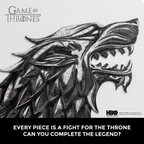 Дерев'яний пазл Гра престолів™ Металеві печатки Старка