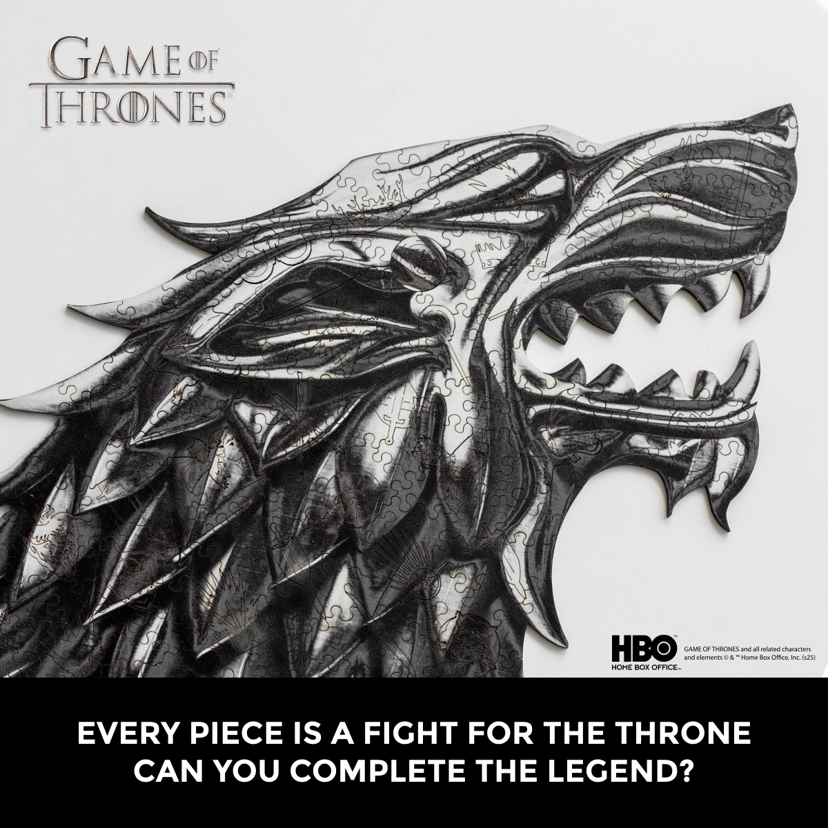 Wooden jigsaw puzzle Game of Thrones™ Metallic Sigils Stark