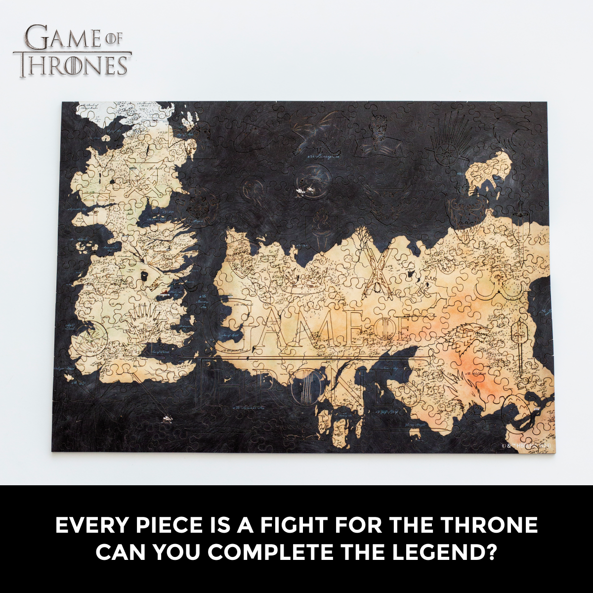 Wooden jigsaw puzzle Game of Thrones™ Westeros map