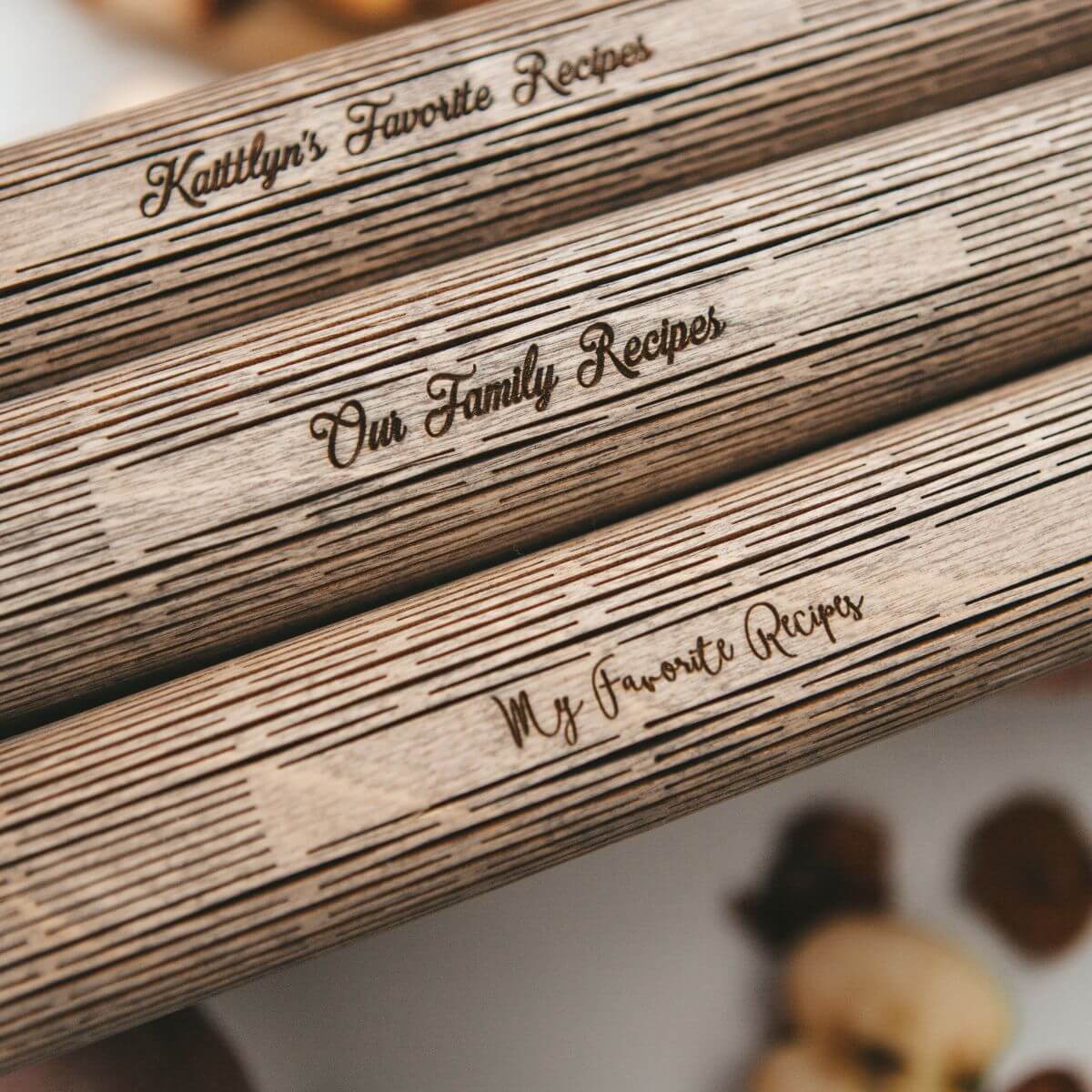 wooden recipe  books 