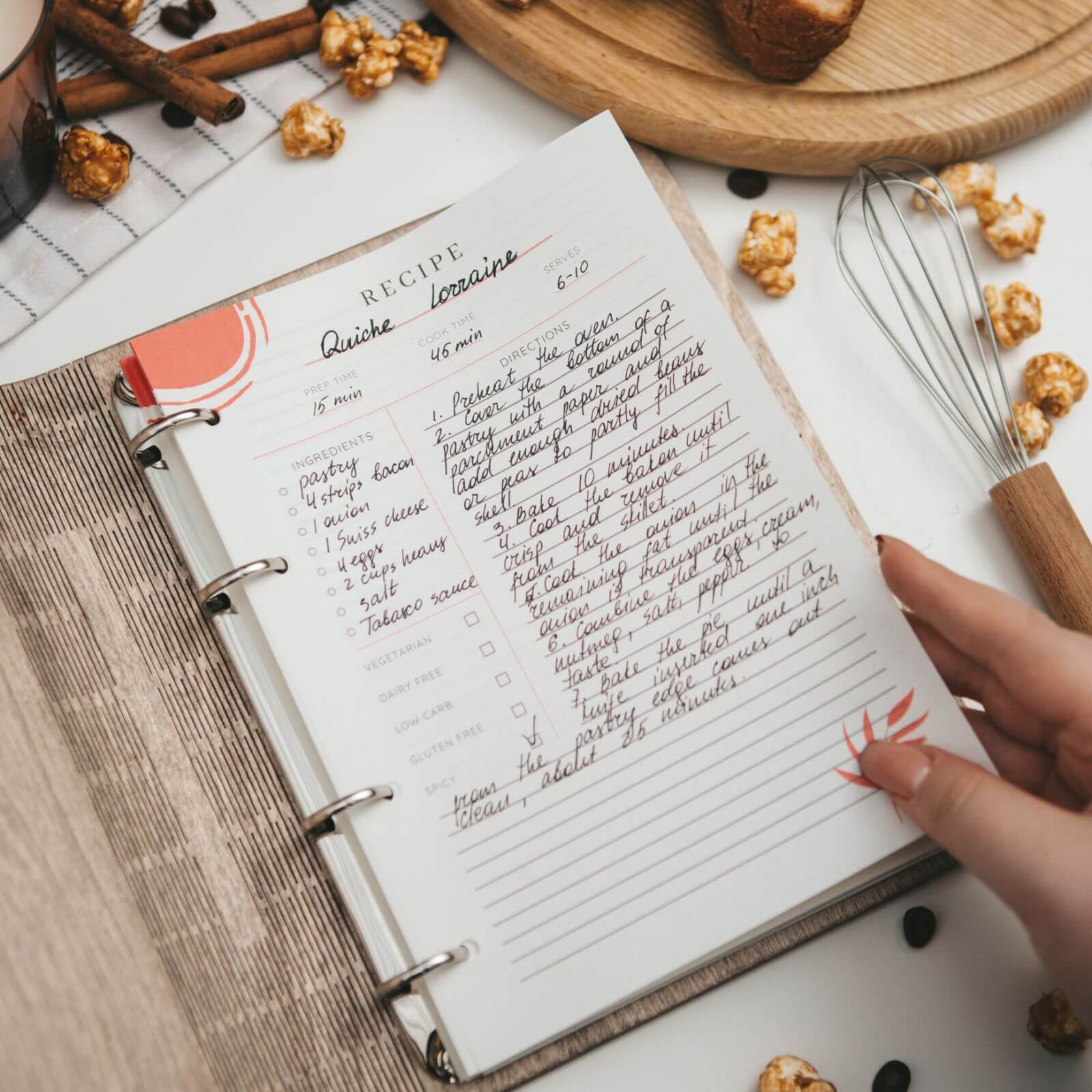 recipe paper for cook