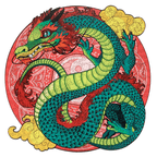 Дерев'яний пазл Дракон