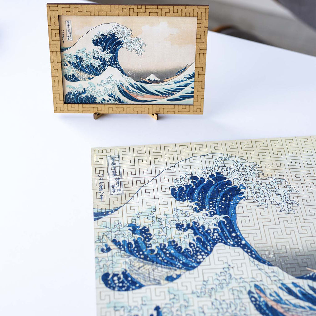 Wooden jigsaw maze puzzle The Great Wave Off Kanagawa (Hokusai)