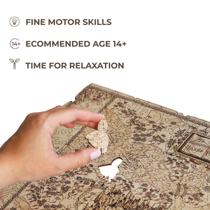Wooden Jigsaw Puzzle Marauder's Map