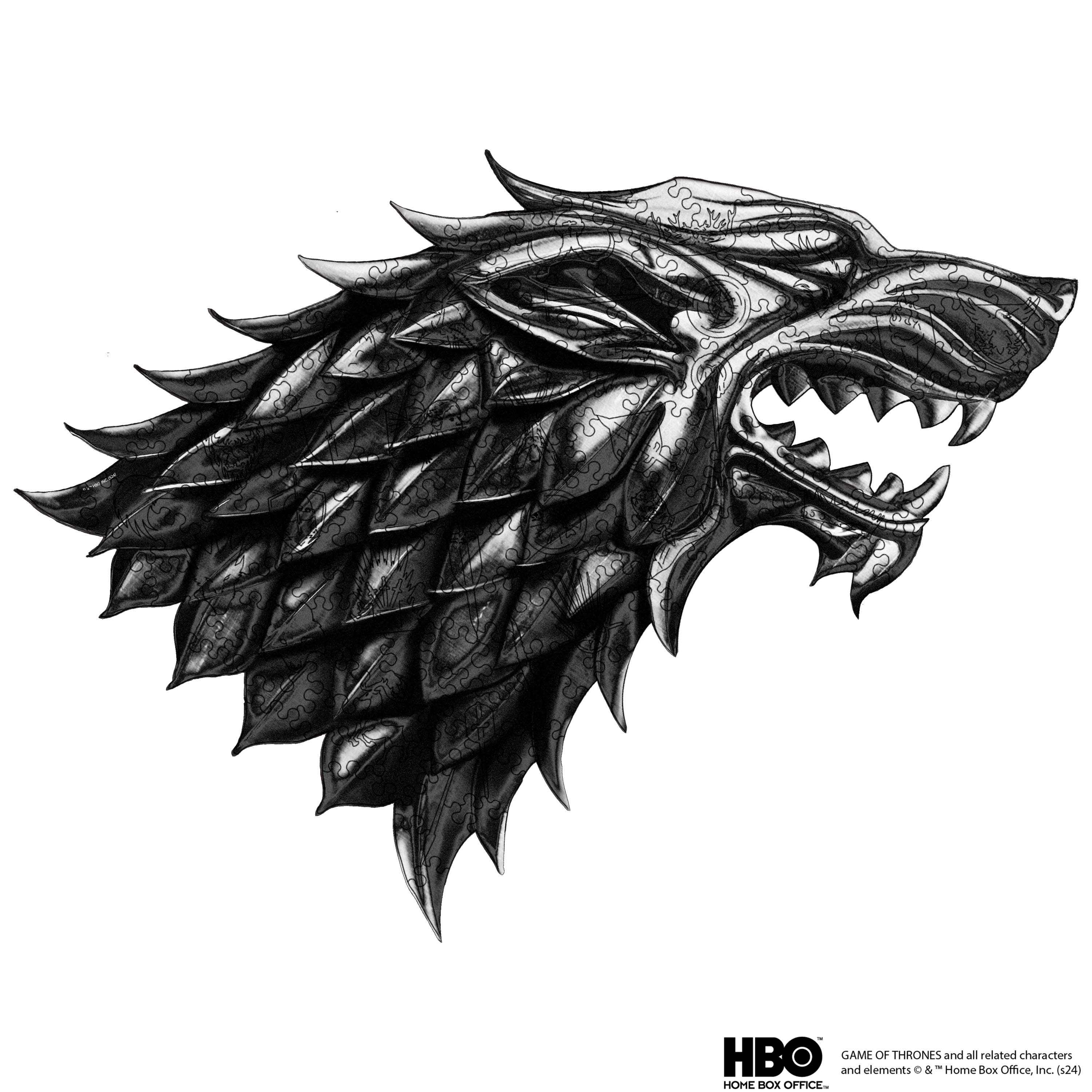 Wooden jigsaw puzzle Game of Thrones™ Metallic Sigils Stark