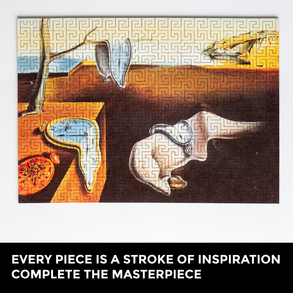 Wooden jigsaw maze puzzle The Persistence of Memory (Salvador Dali)