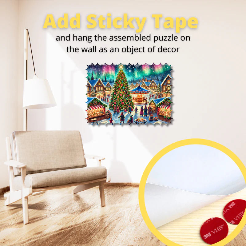 Wooden Jigsaw Puzzle Christmas market