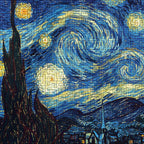 Wooden jigsaw maze puzzle The Starry Night (Vincent van Gogh)