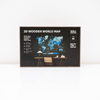 2D Wooden World Map Azure