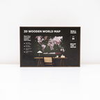 2D Wooden World Map Cappuccino