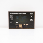 2D Wooden World Map Midnight