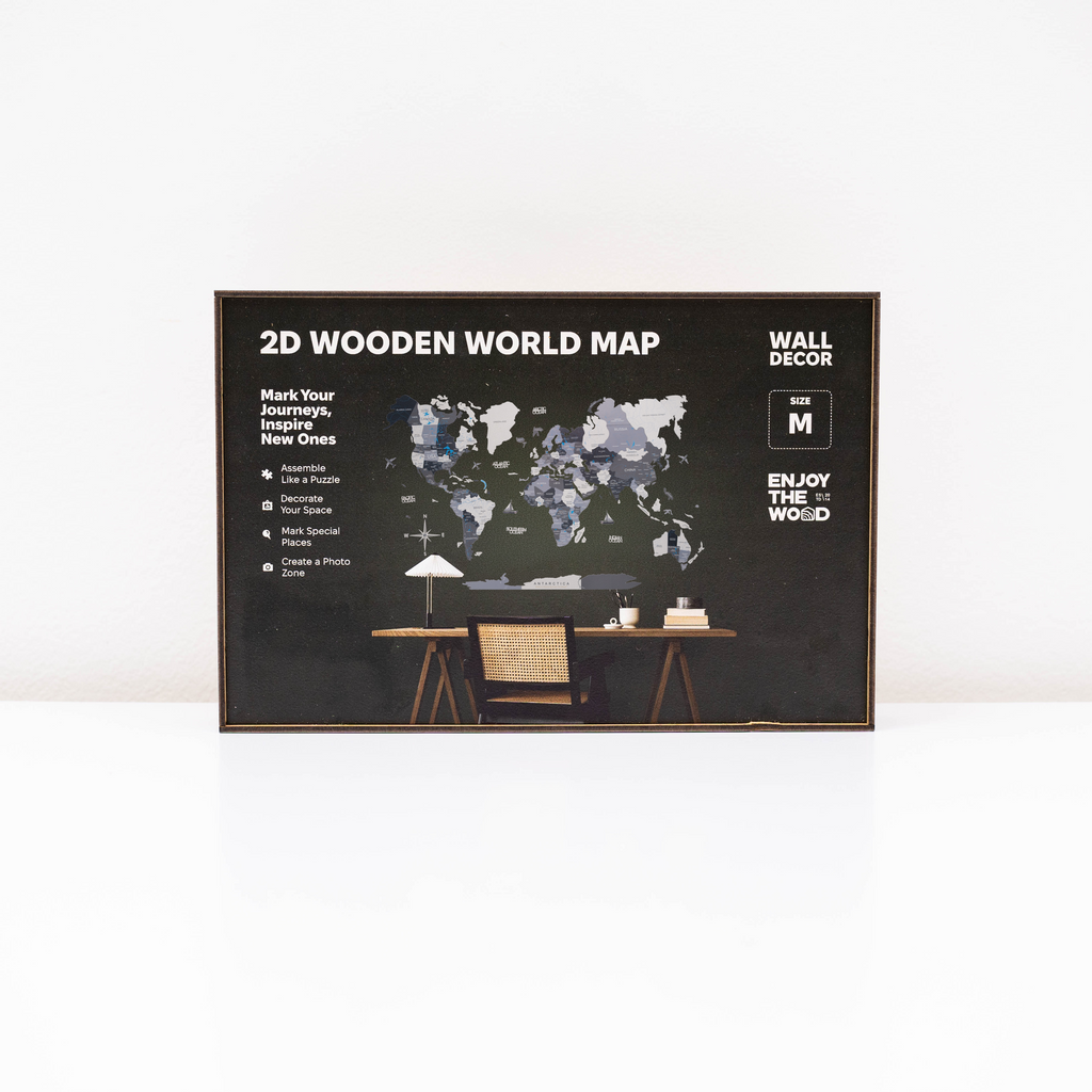 2D Wooden World Map Nordik