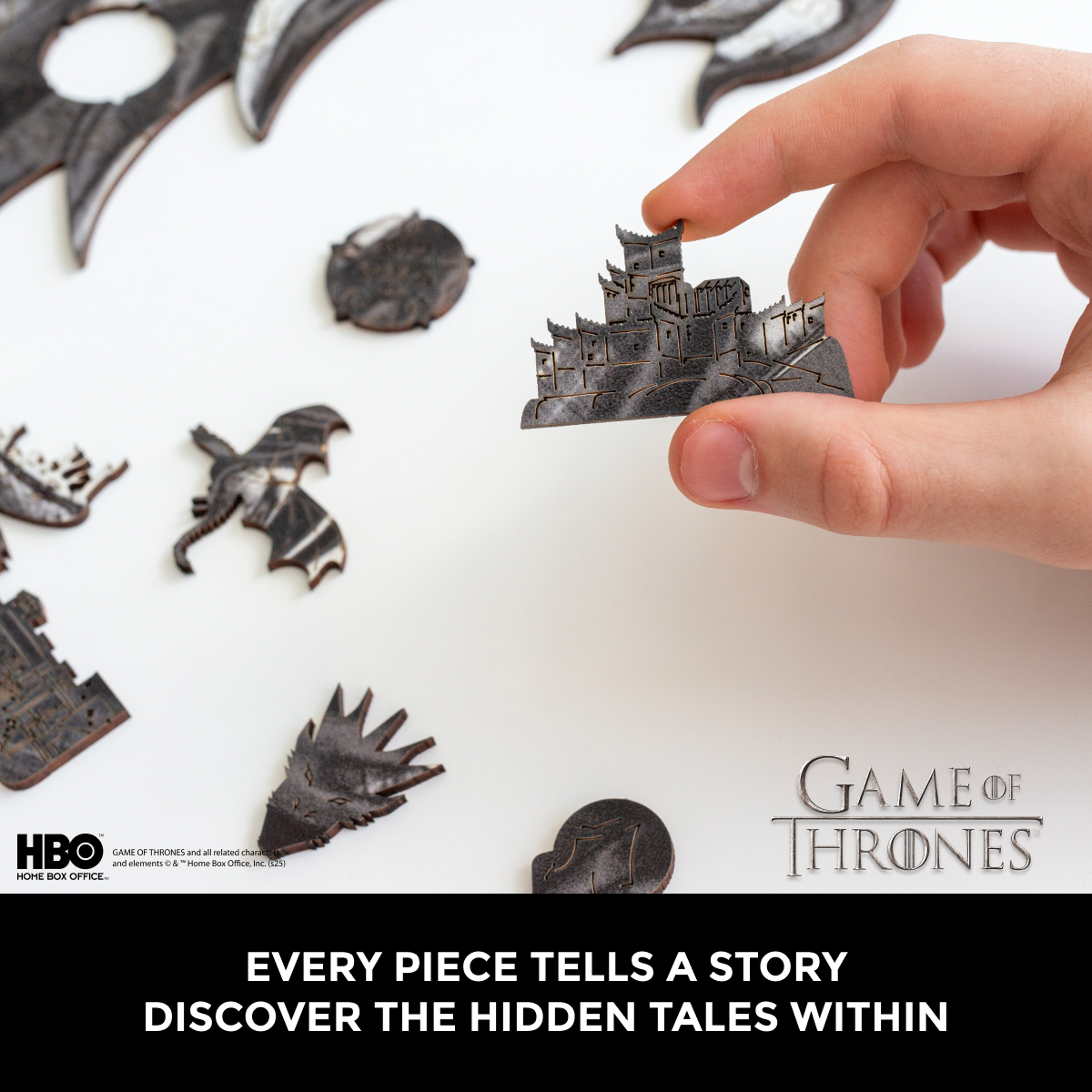 Wooden jigsaw puzzle Game of Thrones™ Metallic Sigils Stark