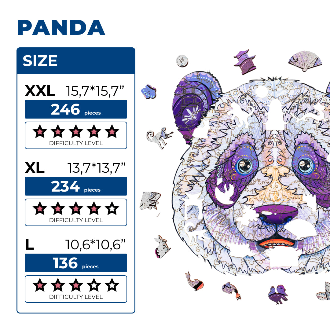 Дерев'яний пазл Панда