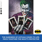Jigsaw puzzle packaging featuring an illustration of The Joker from Batman with a Batgirl logo.