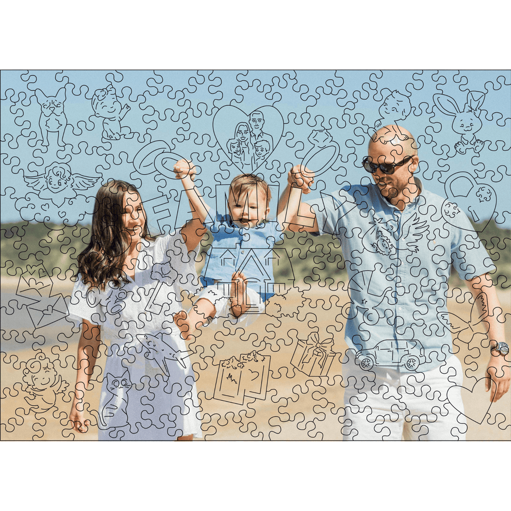 Custom Wooden Jigsaw Puzzle Family