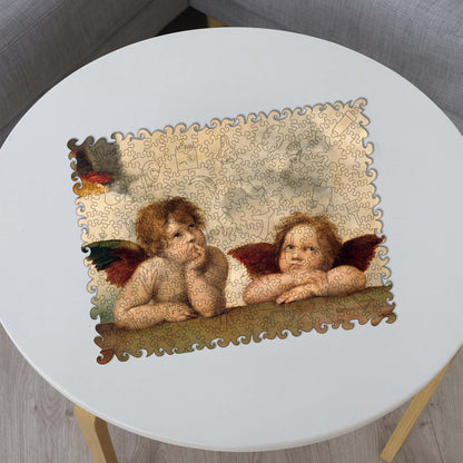 Wooden Jigsaw Puzzle Two Angels (Raphael Santi)
