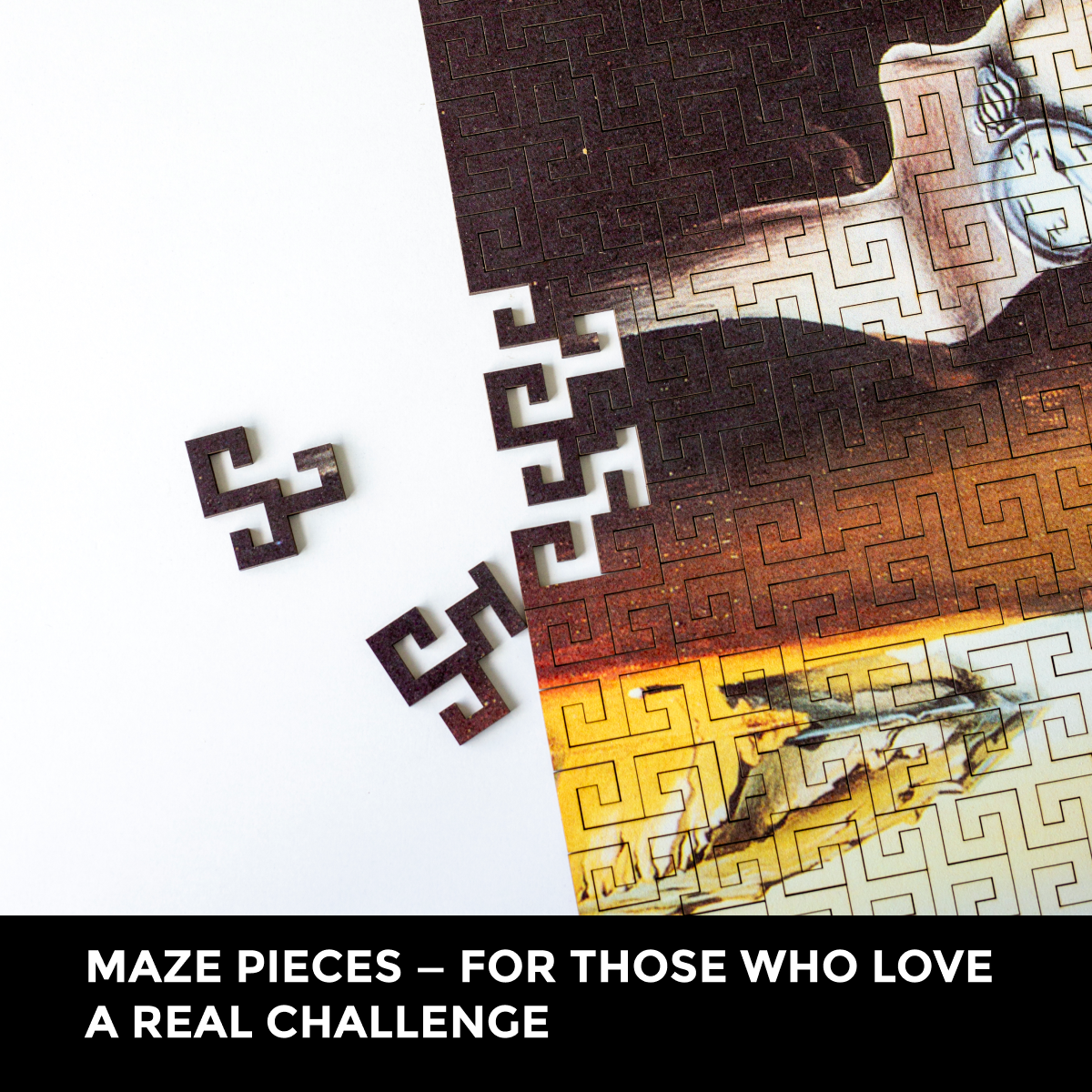 Wooden jigsaw maze puzzle The Persistence of Memory (Salvador Dali)