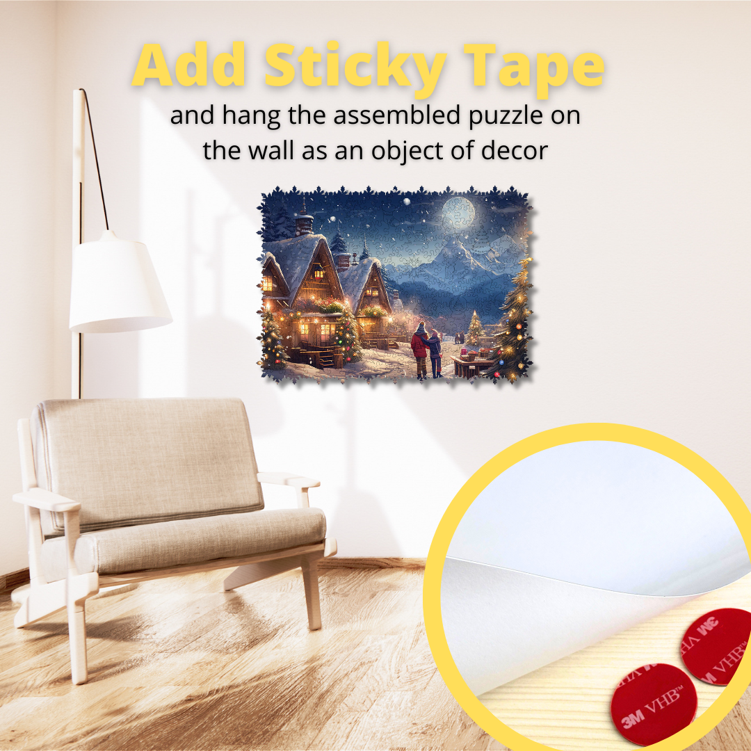 Дерев'яний пазл Зимова ніч