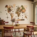 3D Wooden World Map Nature (B2B)