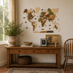 3D Wooden World Map Nature (B2B)