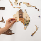 3D Wooden World Map Nature (B2B)