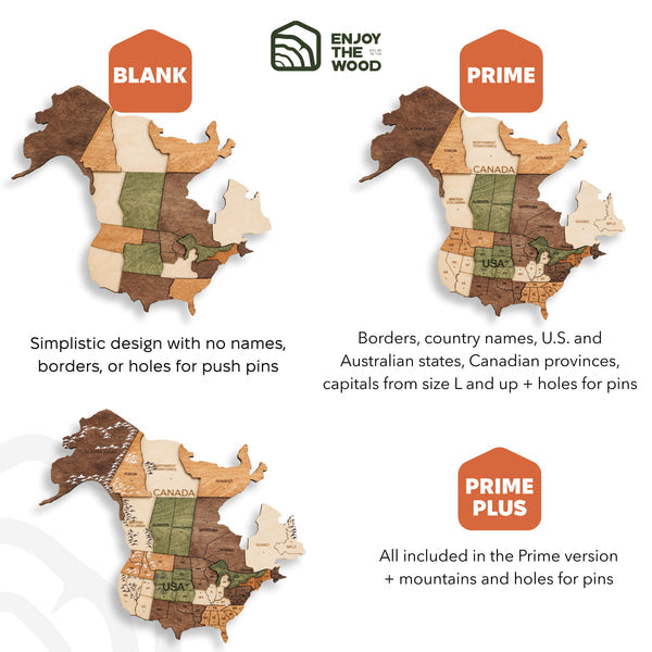 3D Wooden World Map Nature (B2B)
