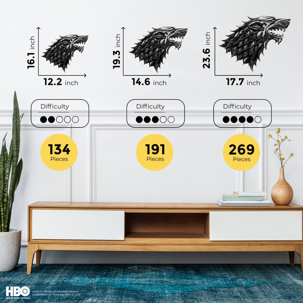 Дерев'яний пазл Гра престолів™ Металеві печатки Старка