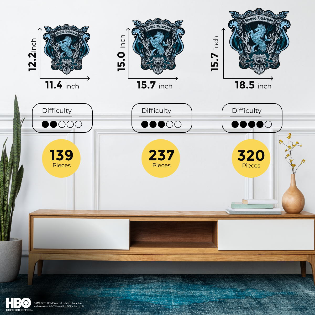 Wooden jigsaw puzzle Game of Thrones™ House Velaryon