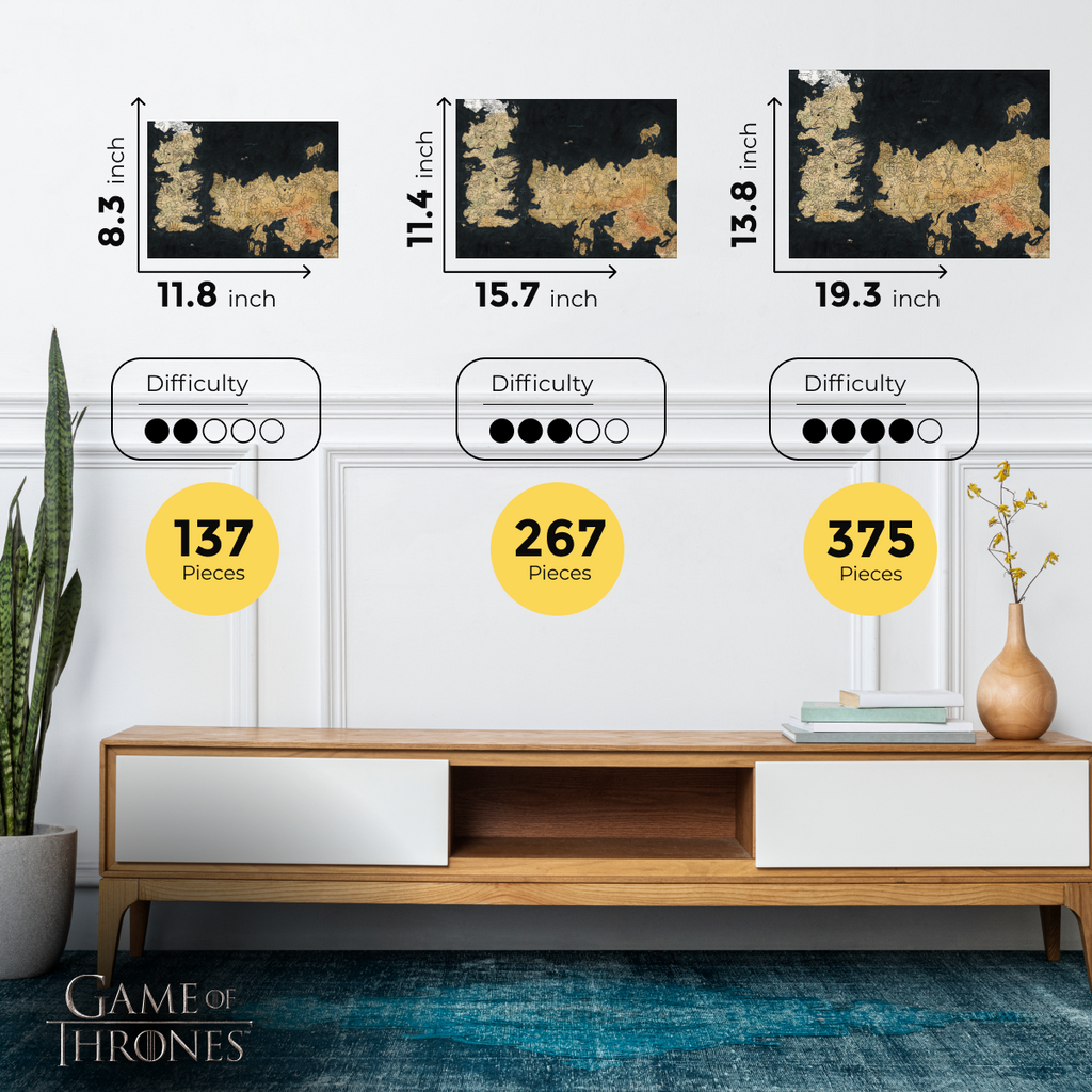 Wooden jigsaw puzzle Game of Thrones™ Westeros map