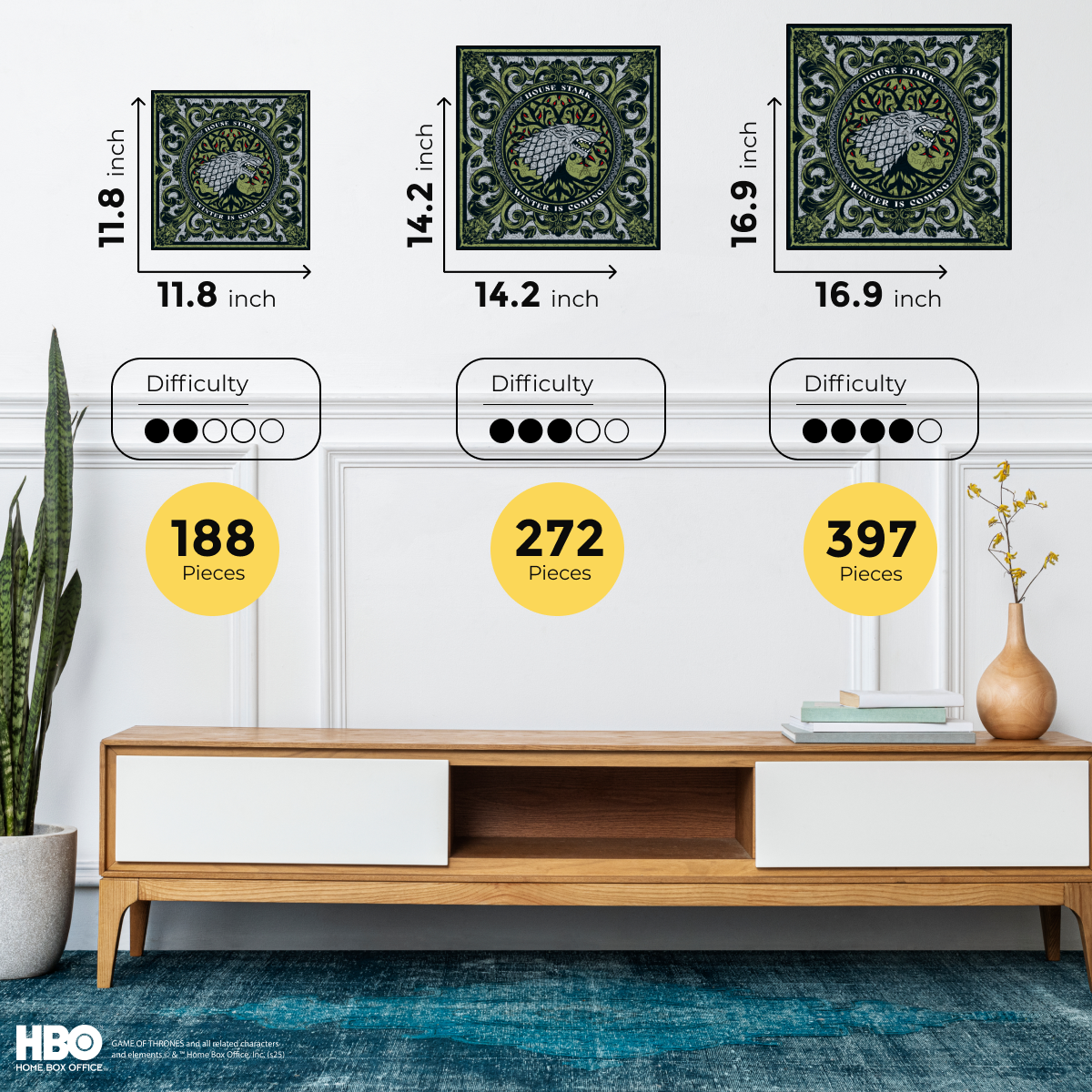 Wooden jigsaw puzzle Game of Thrones™ House Stark