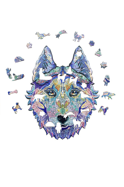 Wooden Jigsaw Puzzle Husky L
