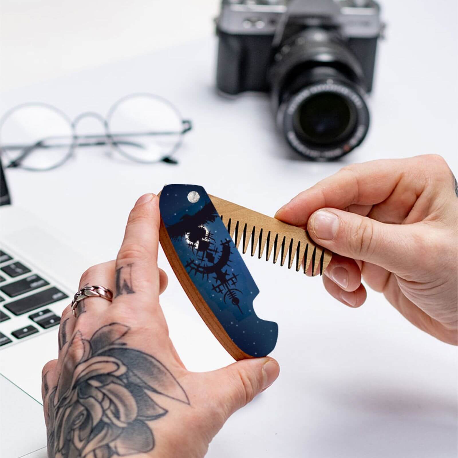 wood beard comb