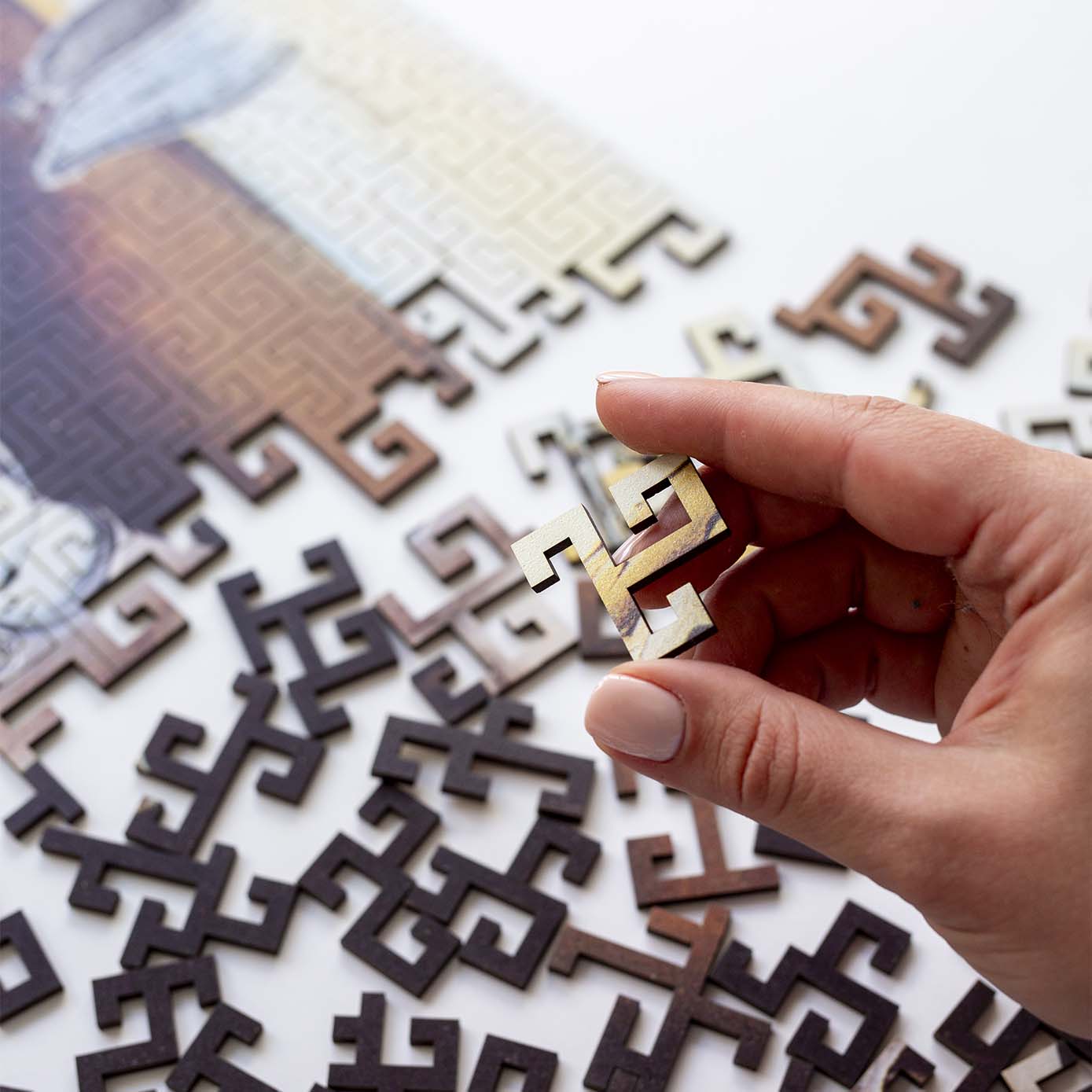Wooden jigsaw maze puzzle The Persistence of Memory (Salvador Dali)