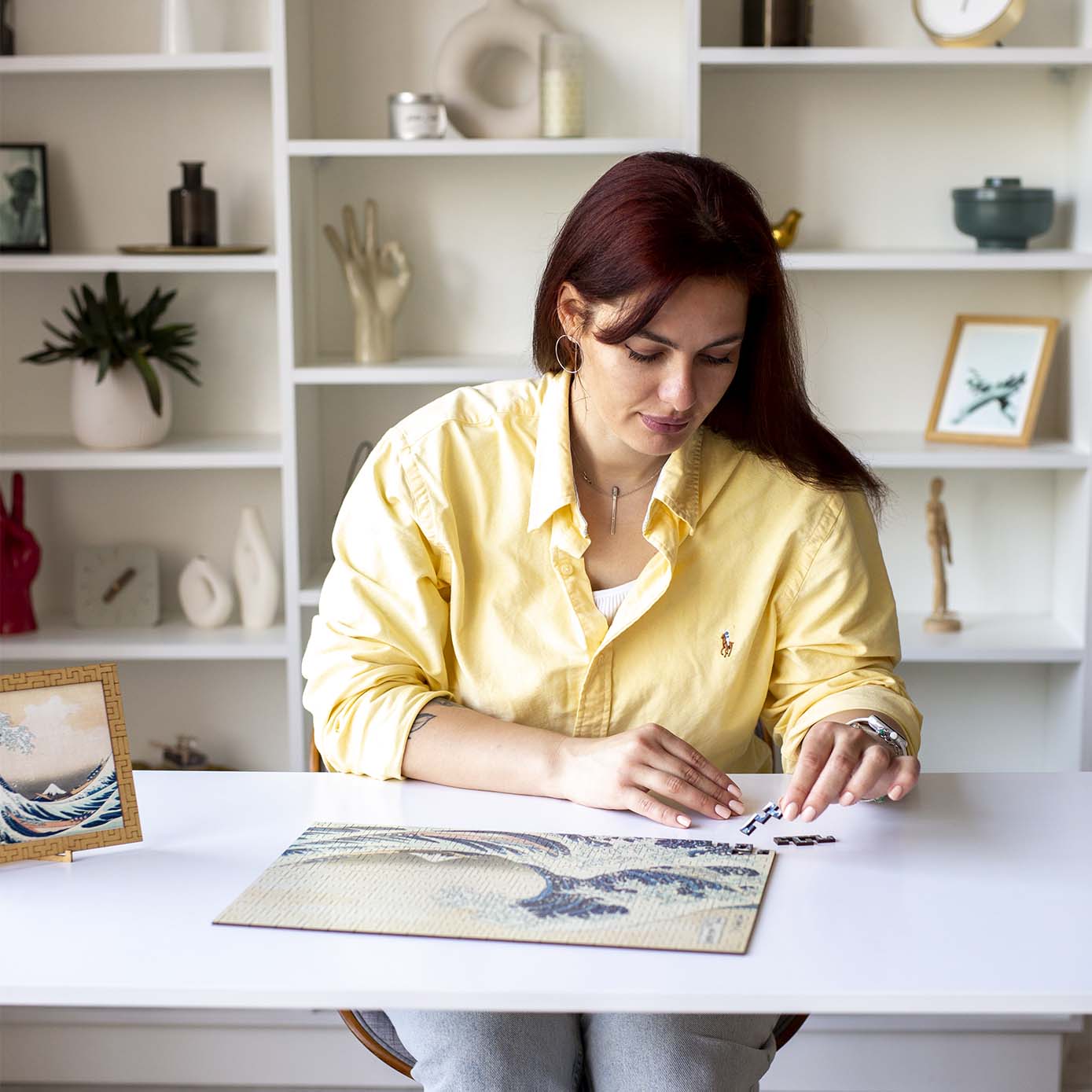 Wooden jigsaw maze puzzle The Great Wave Off Kanagawa (Hokusai)