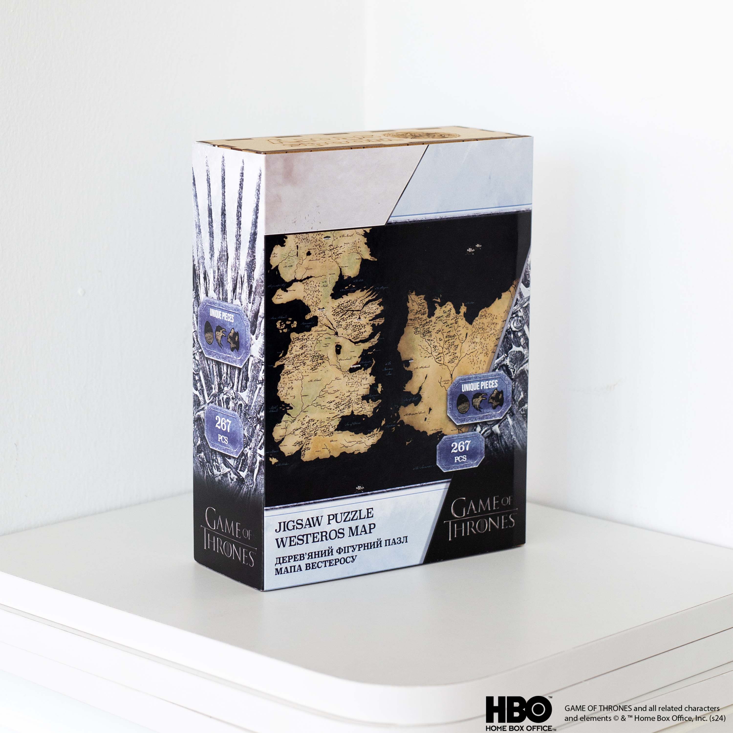 Wooden jigsaw puzzle Game of Thrones™ Westeros map