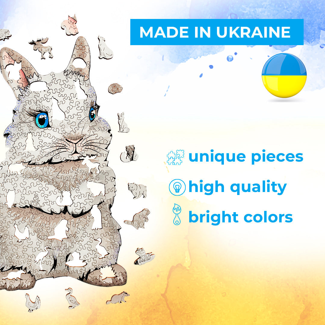 Дерев'яний пазл "Кролик"