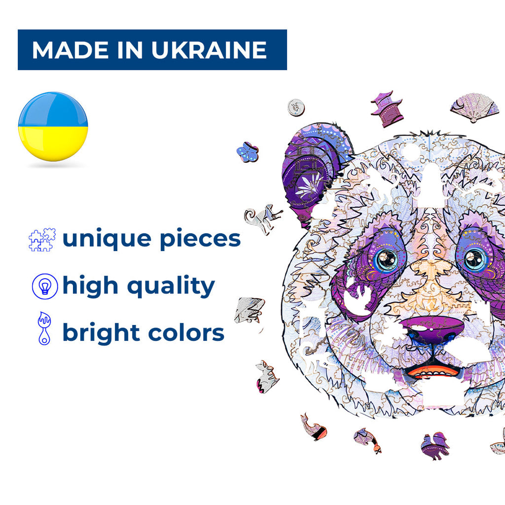 Дерев'яний пазл Панда