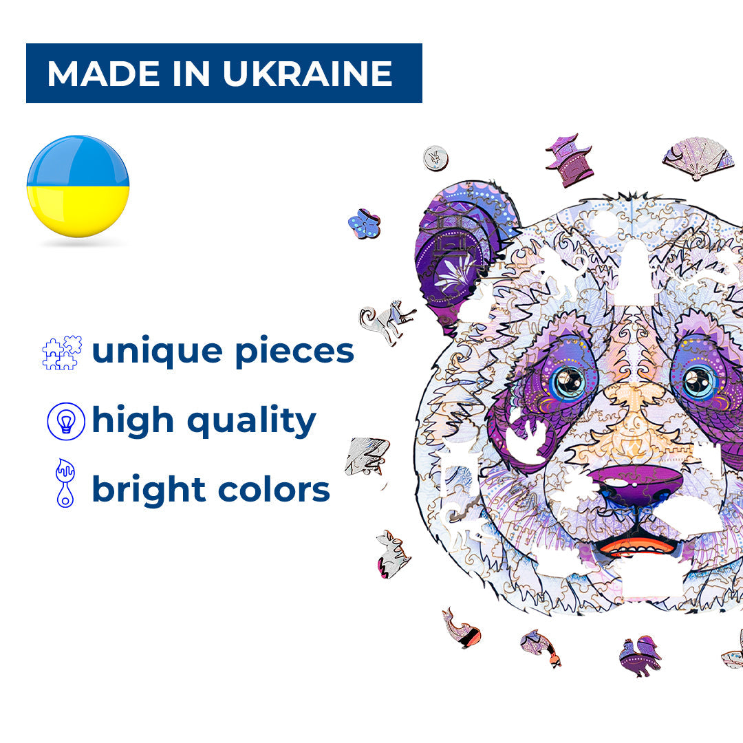 Дерев'яний пазл Панда