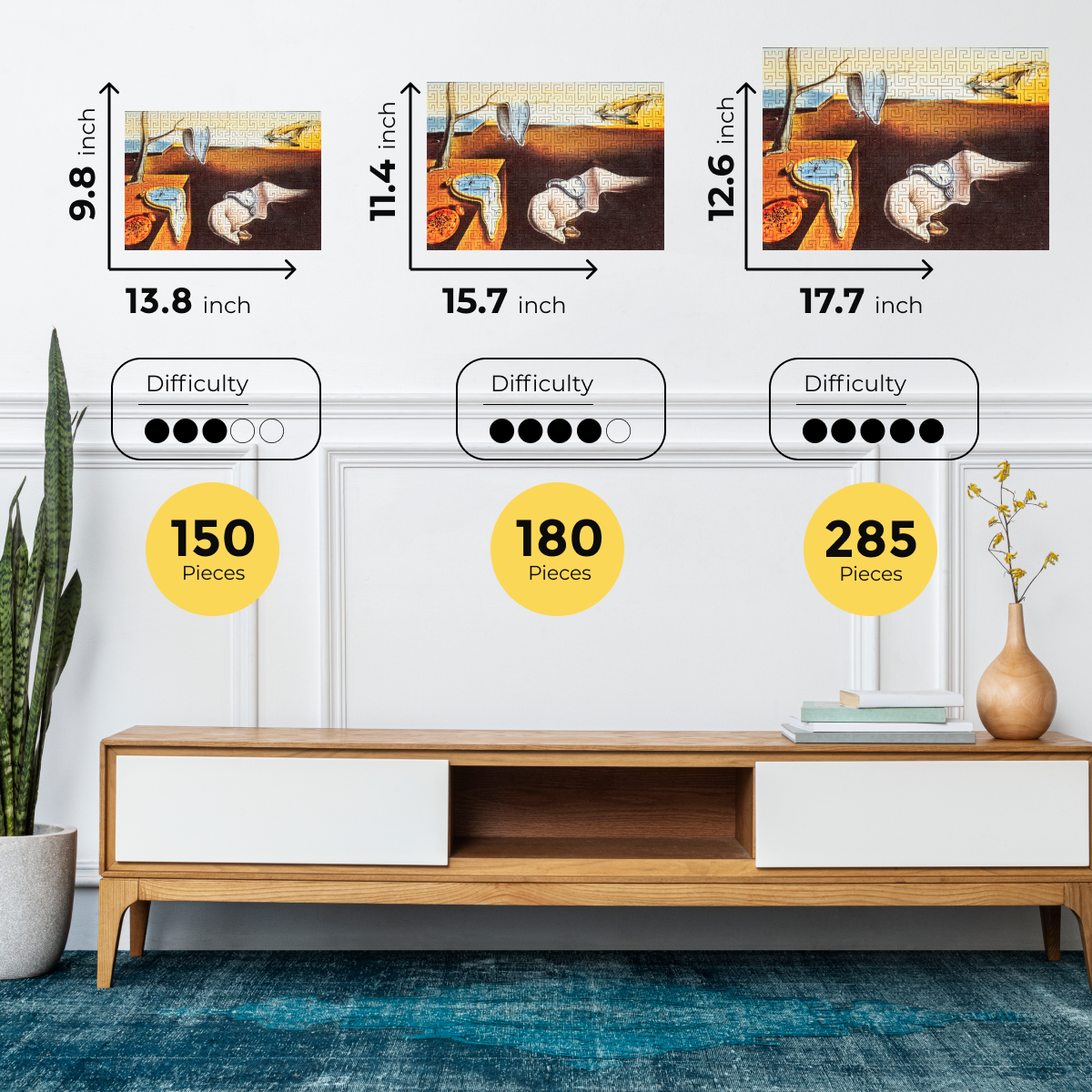 Wooden jigsaw maze puzzle The Persistence of Memory (Salvador Dali)