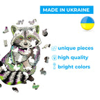 Дерев'яний пазл "Єнот"