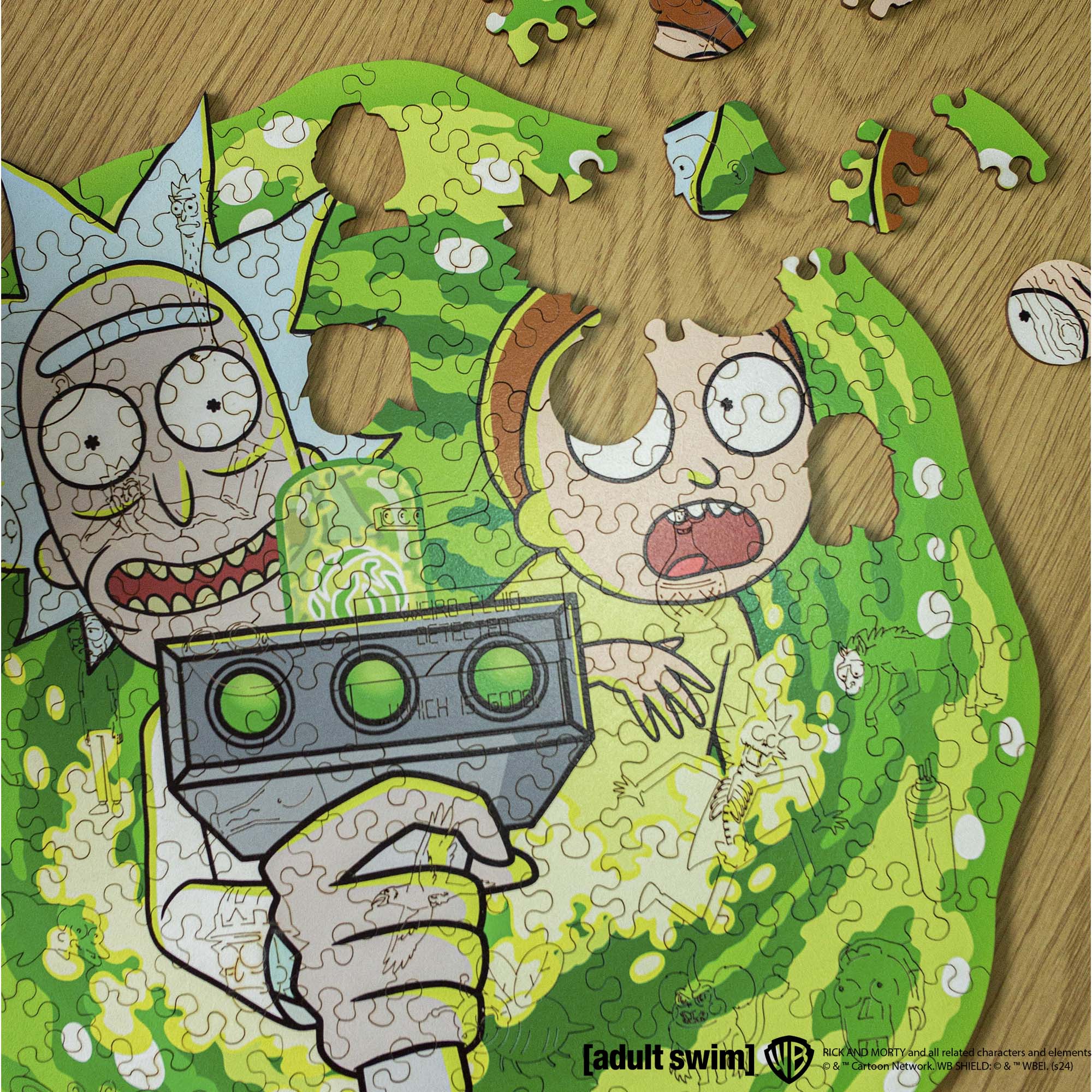 Wooden jigsaw maze puzzle Rick&Morty™ Portal