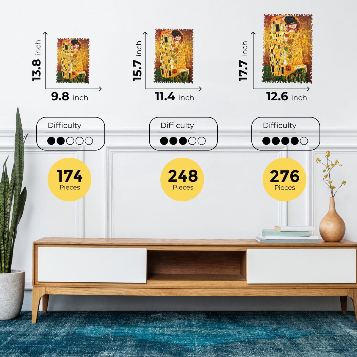 Дерев'яний пазл "Поцілунок" (Густав Клімт)