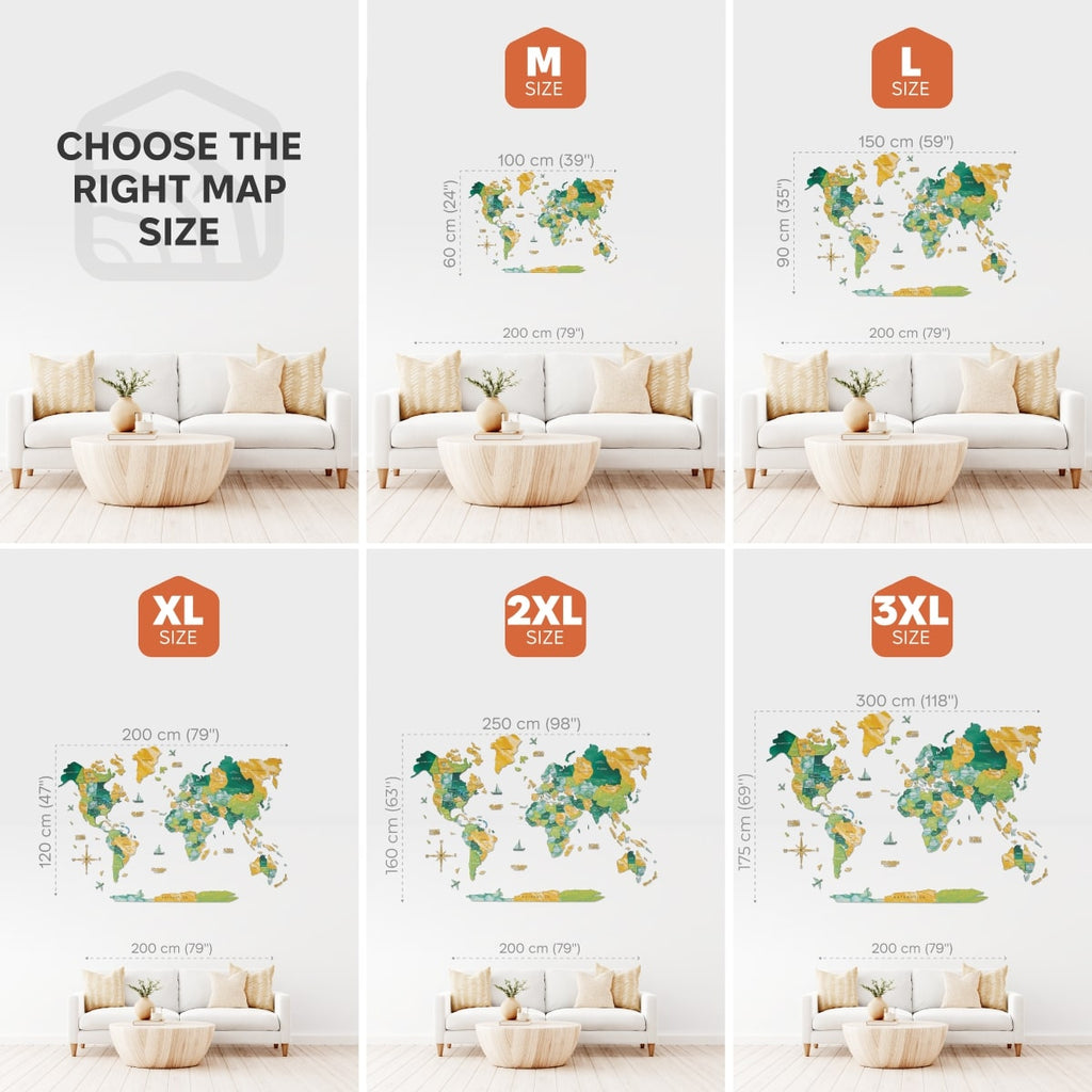 map of the world in color