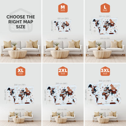 3D LED / LUMINOUS Wooden World Map 3.0 Rustic